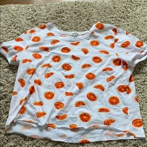 Orange cropped shirt